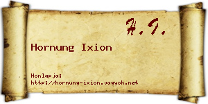 Hornung Ixion névjegykártya